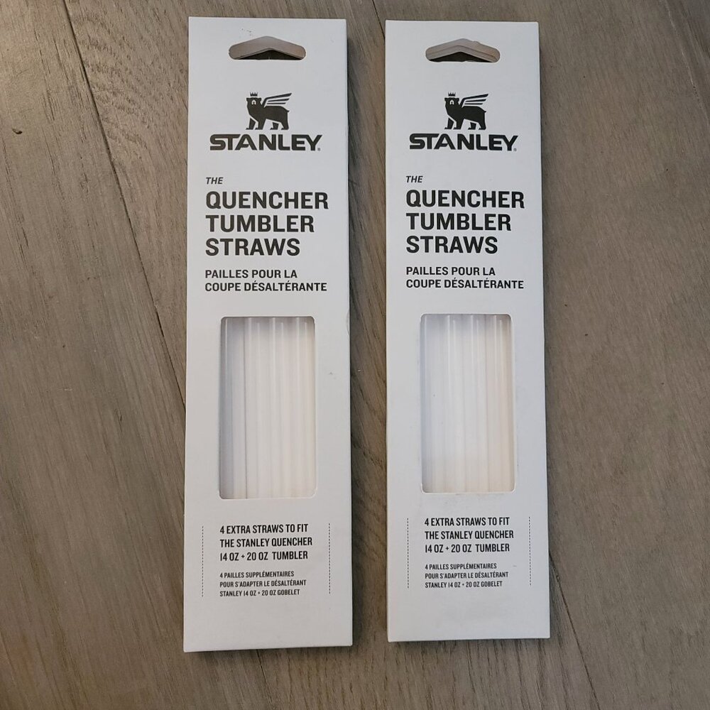 Stanley NWT clear replacement tumbler straw 2 packs 8 straws fit 14-20oz tumbler